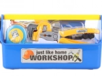 Children’s plastic tool set with a drill in a portable case