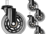 Kummist kontoritooli rattad 75 mm, tikk 11 mm, 5 tk