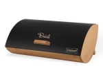 Black bread box with bamboo elements Maestro