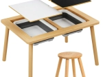 Wooden children's sensory table with chair KRUZZEL XL