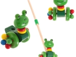 Puidust lükatav konn kepi otsas