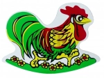 Wooden rooster rocker for children