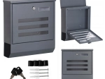 ModernHome’i ajalehetoruga postkast, tsingitud teras, antratsiit