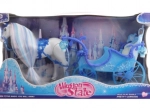 Horse with blue carriage