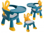 Children's chair with removable tray bunny yellow-blue