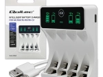 Ni‑MH AA/AAA akude laadija LCD‑ekraaniga ja USB‑C kaabliga, valge