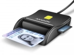Kaardilugeja Axagon CRE-SM3SD USB, tugi SD/microSD/SIM kaartidele