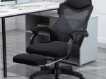 Ergonomic Swivel Office Chair, Chair with Headrest and Footrest - Black