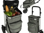 Shopping trolley bag with 100 cm frame – grey