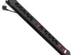 MACLEAN ENERGY surge-protected power strip, 10 outlets, 2 switches, 1.5 m