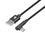 USB–USB‑C kaabel 1,5 m, parema nurgaga, must punutis