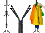 RUHHY 170 cm Black Freestanding Clothes Rack